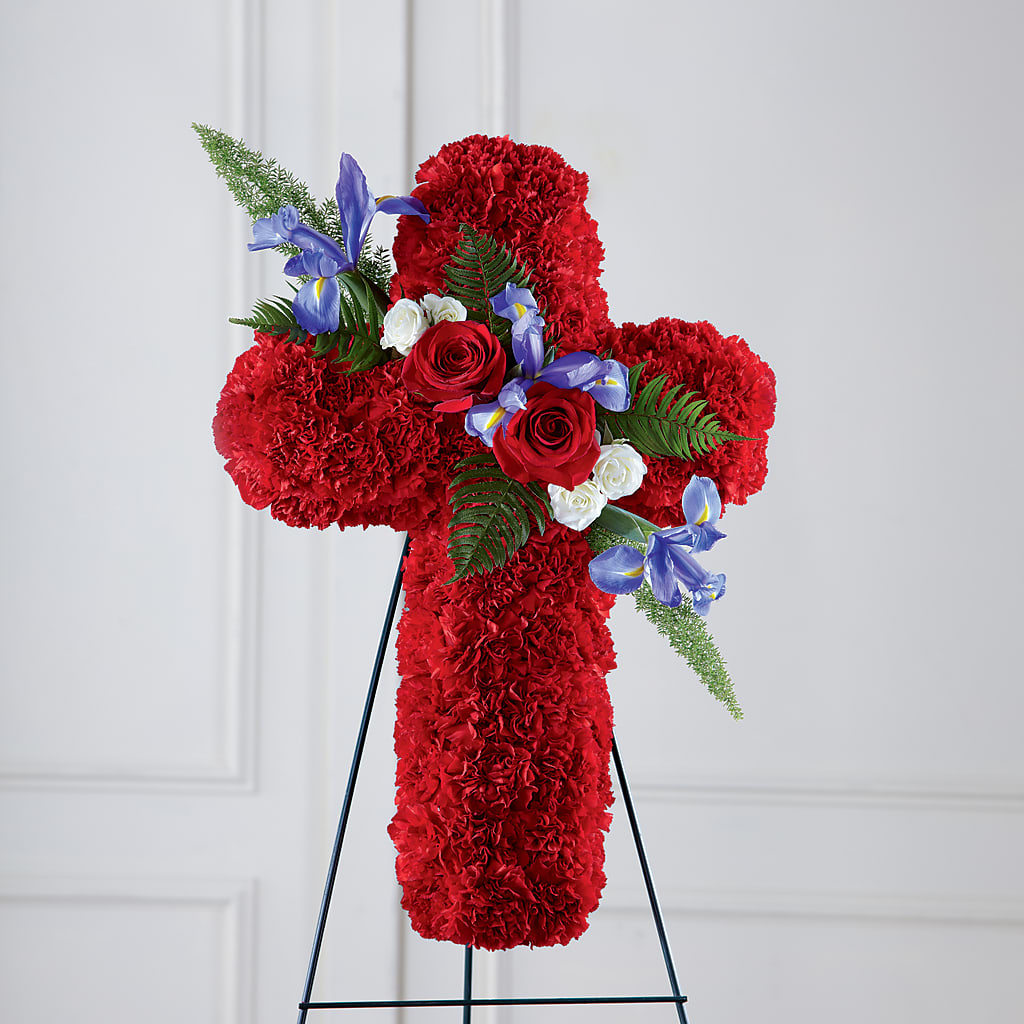 Faithful Hero Floral Cross – Leysha Flowers, Middlesex NJ