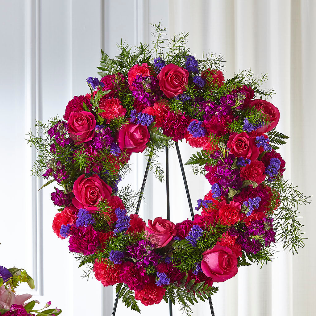 Calming Colors Wreath – Leysha Flowers, Middlesex NJ