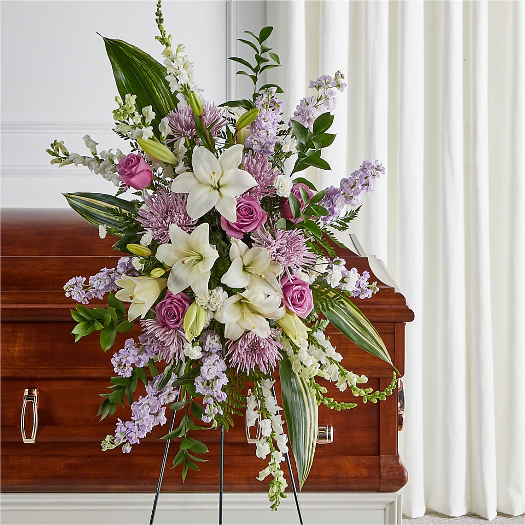 Grateful Hearts Standing Spray – Leysha Flowers, Middlesex NJ