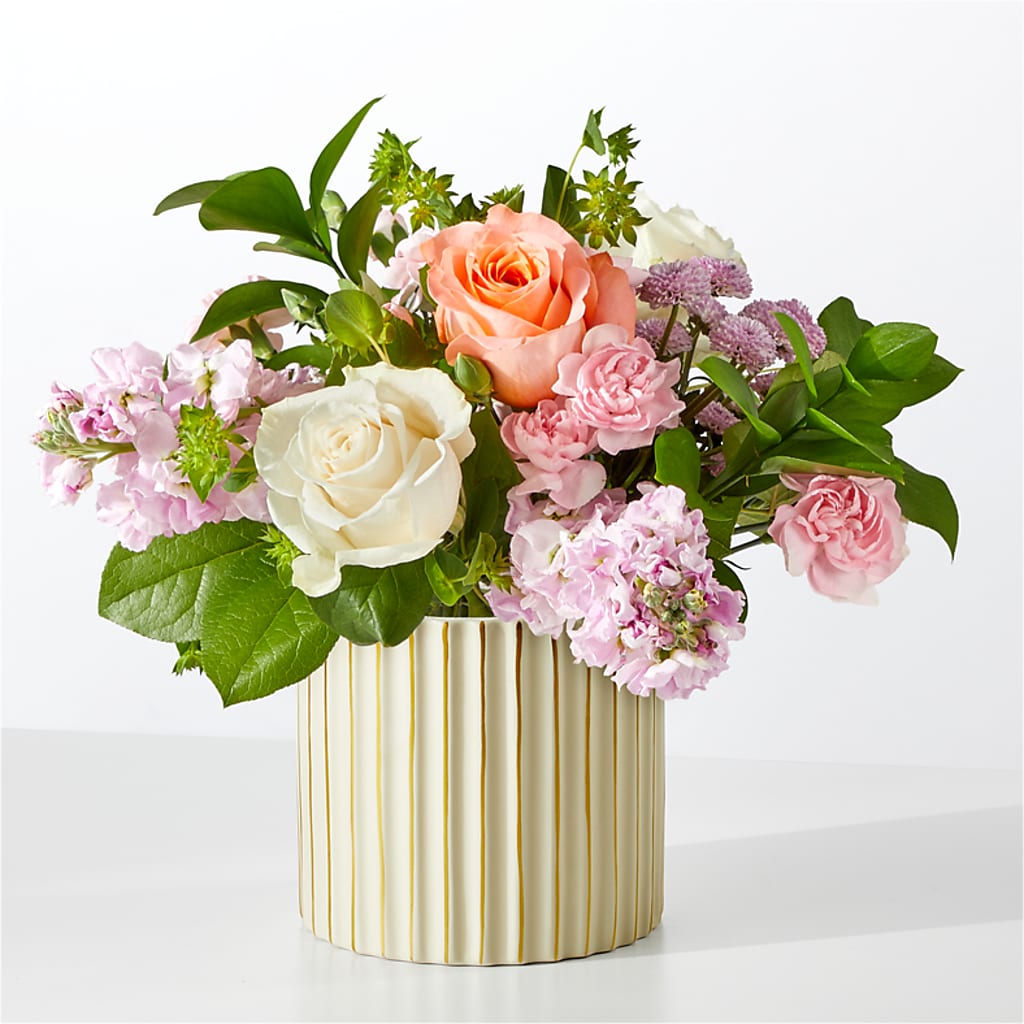 French Market Bouquet with Ivory Vase – Leysha Flowers, Middlesex NJ