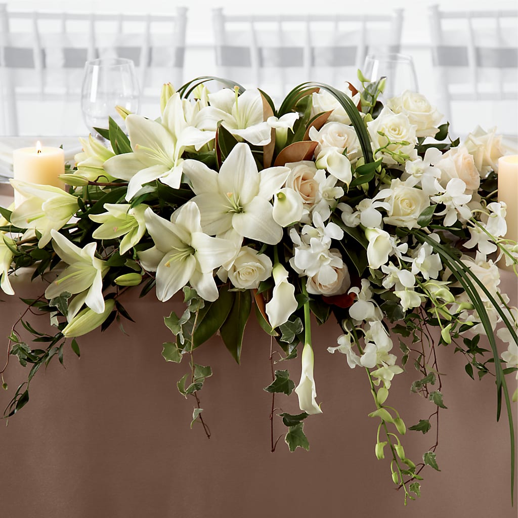 White Linen Arrangement – Leysha Flowers, Middlesex NJ