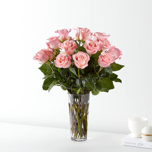 Long Stem Pink Rose Bouquet –  Leysha Flowers, Middlesex NJ