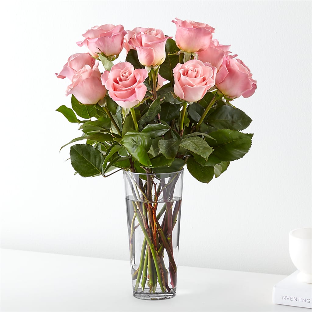 Long Stem Pink Rose Bouquet –  Leysha Flowers, Middlesex NJ