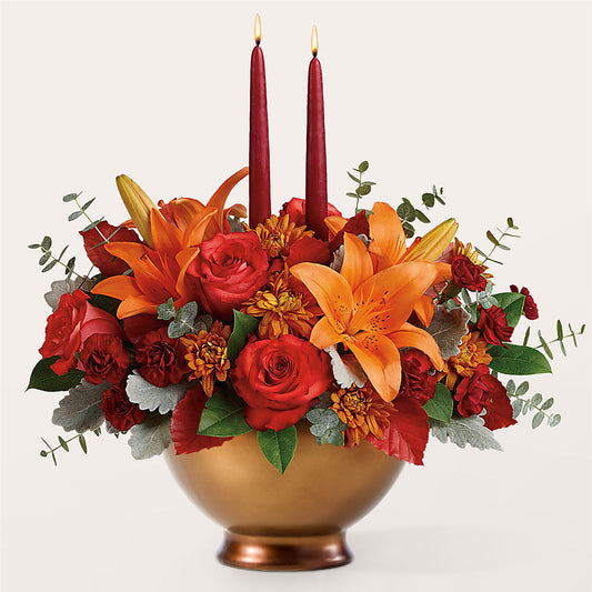 Fruits of Fall Centerpiece –  Leysha Flowers, Middlesex NJ