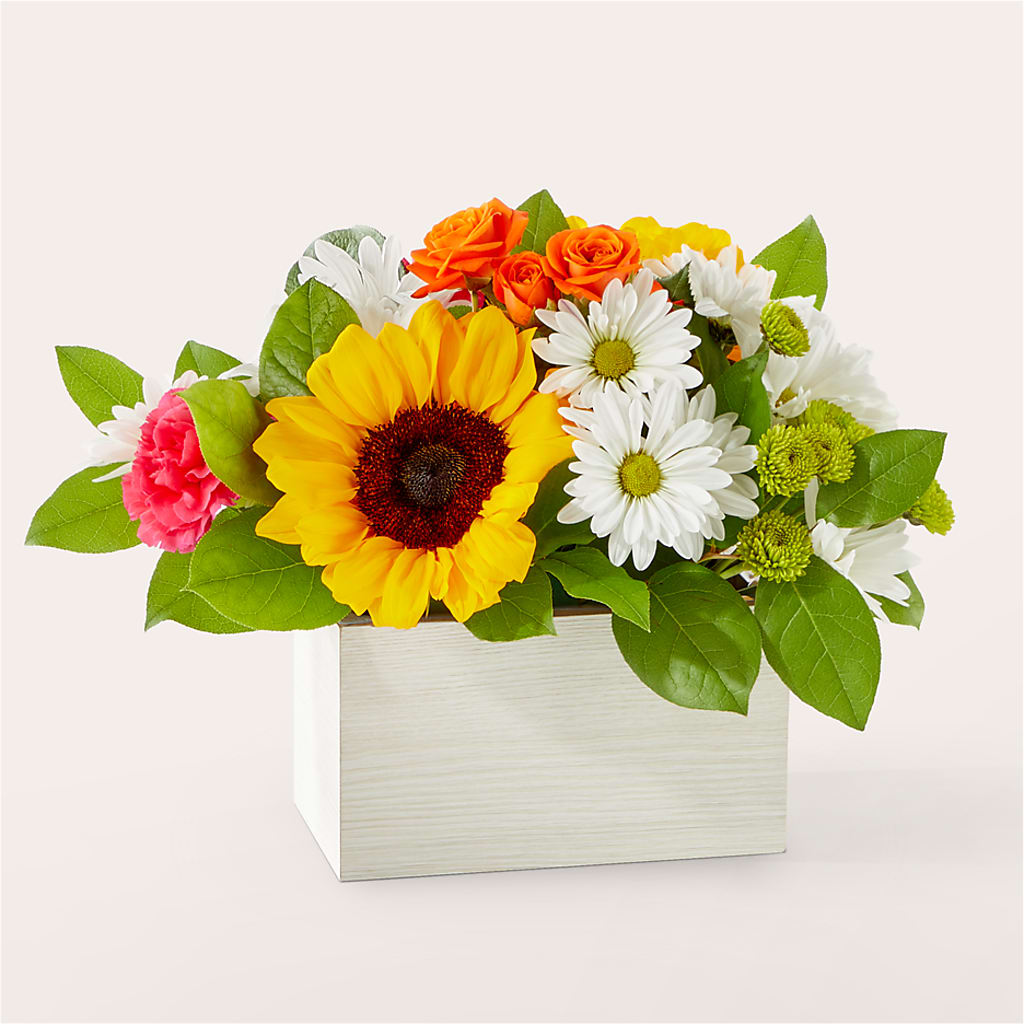 Sun-drenched Blooms Box Bouquet –  Leysha Flowers, Middlesex NJ