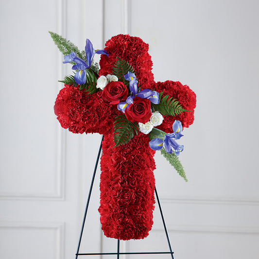 Faithful Hero Floral Cross –  Leysha Flowers, Middlesex NJ