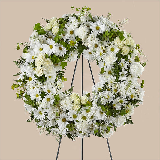 Faithful Wishes Wreath –  Leysha Flowers, Middlesex NJ