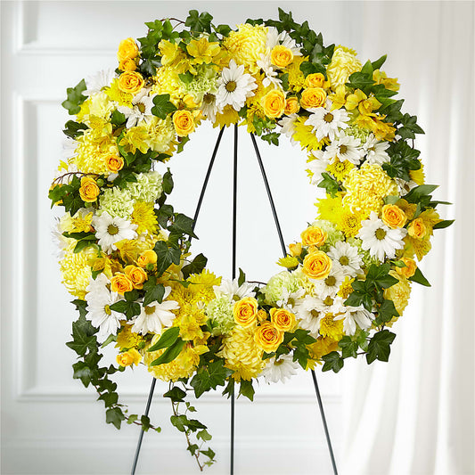 Golden Remembrance Wreath –  Leysha Flowers, Middlesex NJ