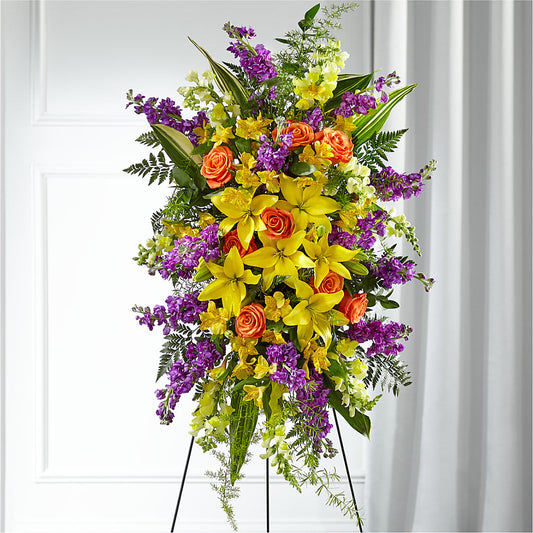Thoughtful Prayers Standing Spray –  Leysha Flowers, Middlesex NJ