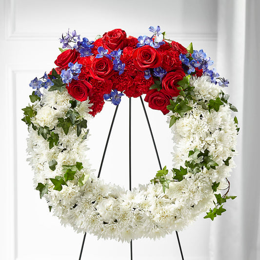 Patriotic Passion Wreath –  Leysha Flowers, Middlesex NJ