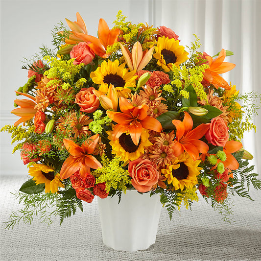 Harvest Thoughts Floor Basket –  Leysha Flowers, Middlesex NJ