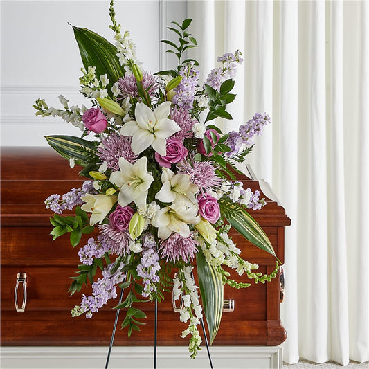 Grateful Hearts Standing Spray –  Leysha Flowers, Middlesex NJ