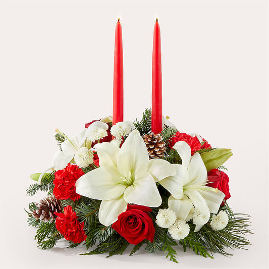 Seasonal Festivities Centerpiece –  Leysha Flowers, Middlesex NJ