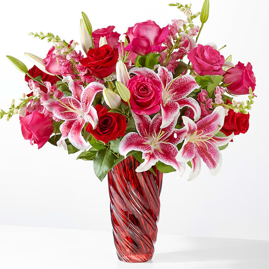 Always You Bouquet with Luxe Swirl Vase –  Leysha Flowers, Middlesex NJ