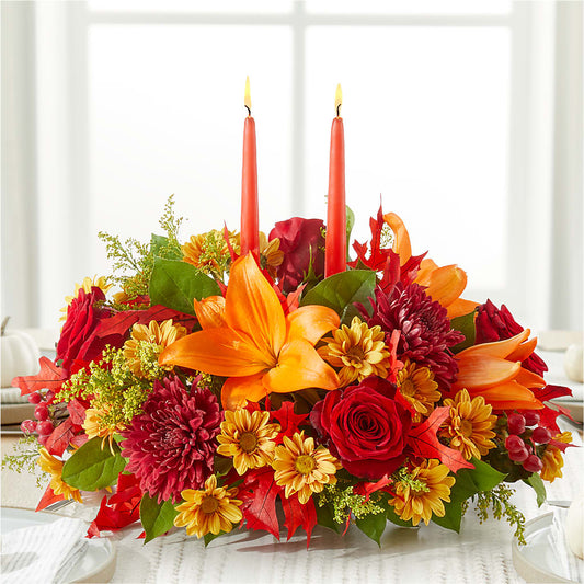 Autumn's Embrace Centerpiece –  Leysha Flowers, Middlesex NJ