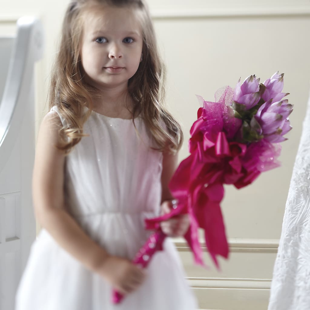 Sparkle Pink Flower Girl Bouquet –  Leysha Flowers, Middlesex NJ