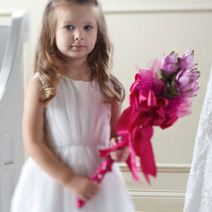 Sparkle Pink Flower Girl Bouquet –  Leysha Flowers, Middlesex NJ